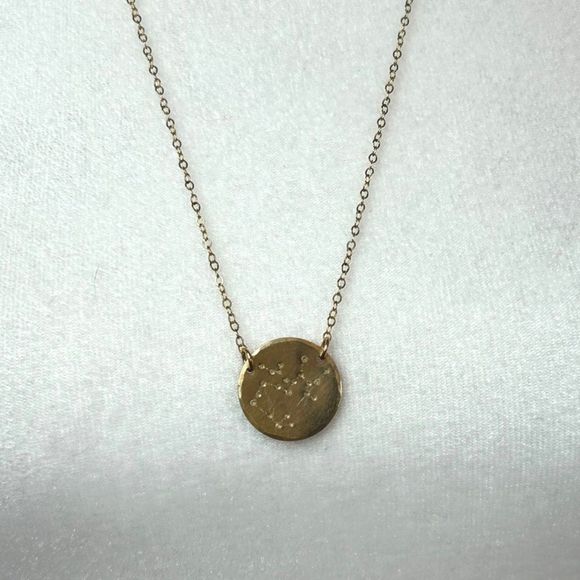 ♐️ GOLD FILL SAGITTARIUS DISC NECKLACE ETSY GOLD CRUSH JEWELRY 18" CHAIN - Picture 7 of 7